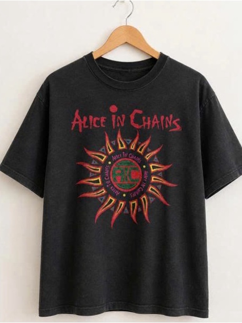 Alice In Chains Graphic Tee with Red Sun Design